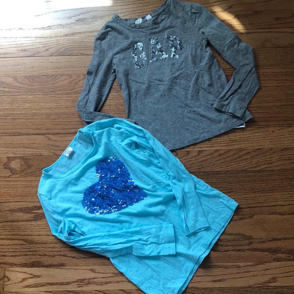 Long Sleeve Gray Gap & Blue Crew Cuts size 6-7